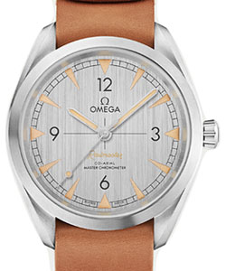 Seamaster Aqua Terra 150M Railmaster Master Chronometer in Steel on Brown Calfskin Leather Strap with Silver Dial