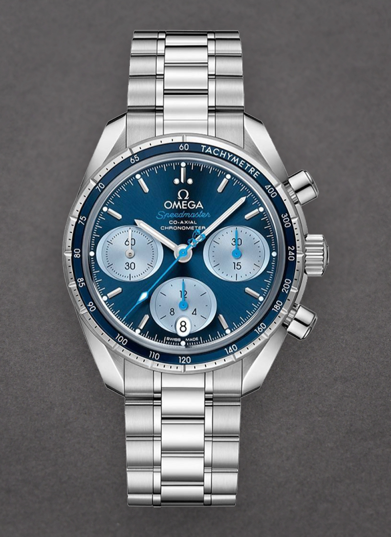 Omega Speedmaster Co-Axial Chronograph in Steel with Inner Dark Blue Aluminum Bezel