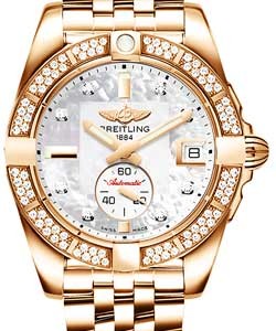 Galactic 36 Automatic in Rose Gold with Diamond Bezel on Rose Gold Bracelet with MOP Diamond Dial