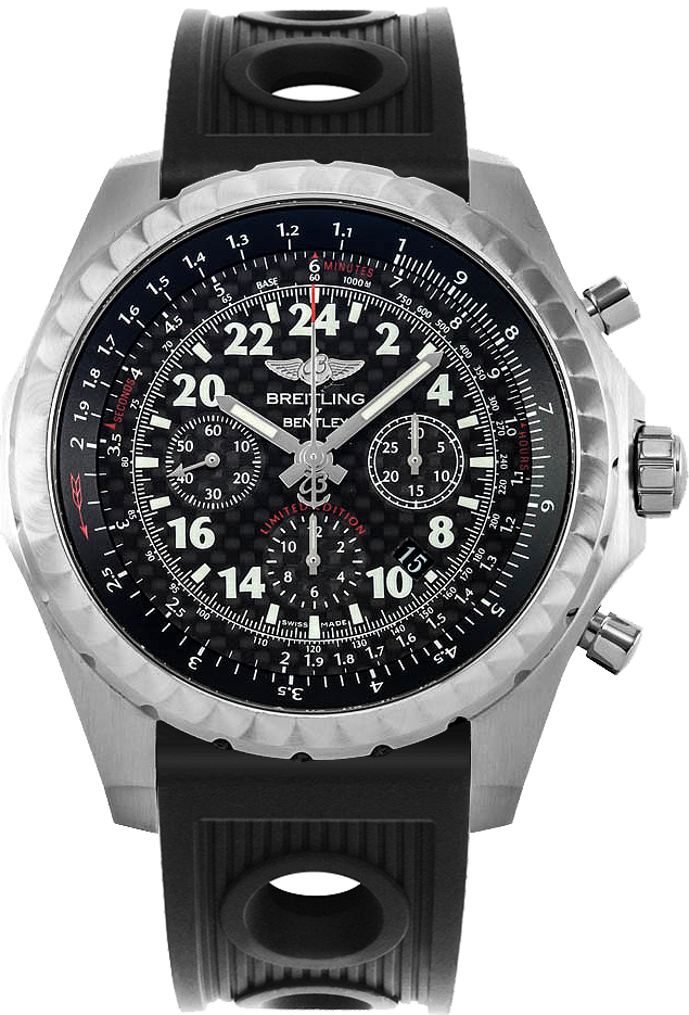 Bentley 24 Hour in Steel on Ocean Racer Black Rubber Strap with Black Dial-Limited Edition