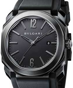 Octo Automatic in DLC Coated Steel On Black Rubber Strap with Black Dial