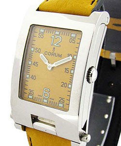Tabogan Quartz in Steel on Yellow Calfskin Leather Strap with Yellow Dial