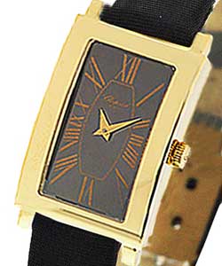 Classique Femme Quartz in Yellow Gold on Black Satin Strap with Black Dial
