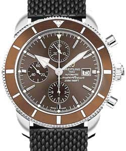 Superocean Heritage II Chronograph in Steel with Bronze Ceramic Bezel on Black Aero Classic Rubber Strap with Bronze Dial