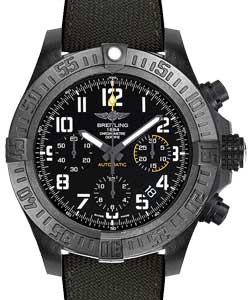Avenger Hurricane Chronograph 45mm in Black Polymer on Anthracite Miltary Fabric Having Black Rubber Backing Strap with Volcano Black Dial