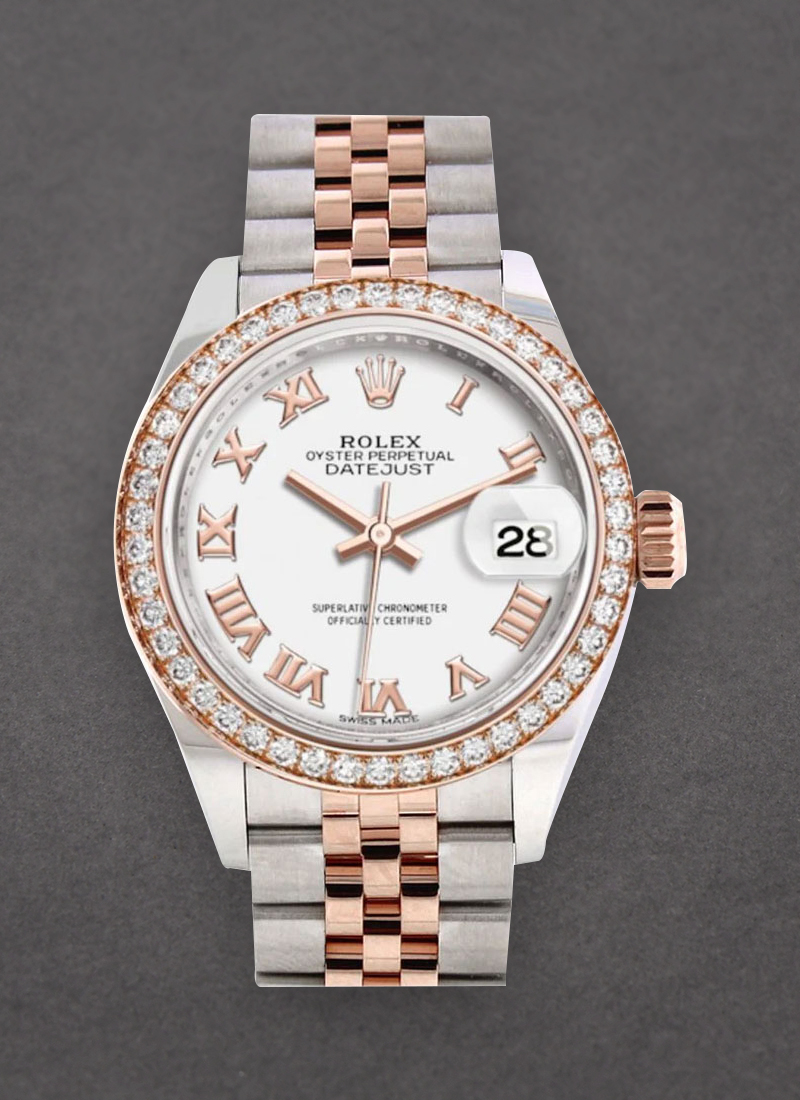 Rolex Unworn Datejust 28mm Automatic Steel and Rose Gold with Diamond Bezel