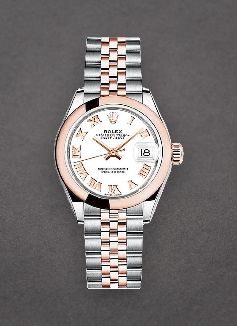 Rolex Unworn Datejust 28mm Automatic in Steel with Rose Gold Bezel