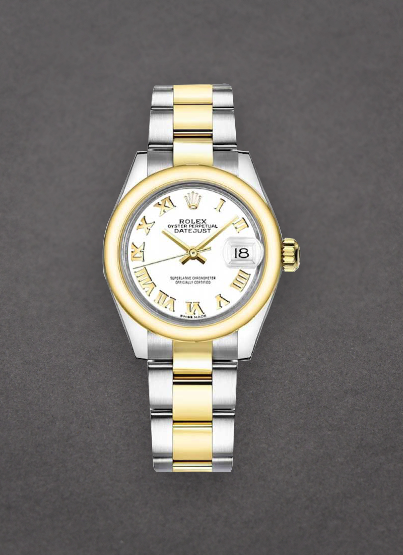 Rolex Unworn Datejust 28mm in Steel with Yellow Gold Smooth Bezel