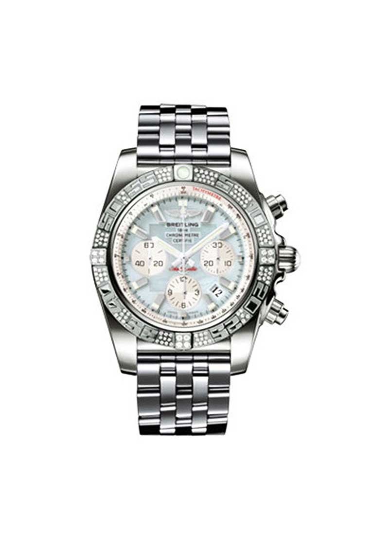 Breitling Chronomat 44mm Automatic in White Gold with Diamond Bezel