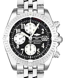Chronomat Evolution Men's Automatic in Steel on Steel Bracelet with Black Dial