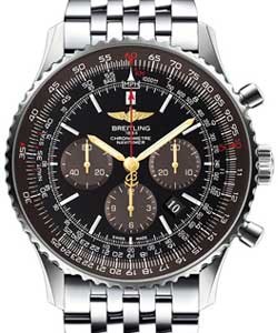 Navitimer 01 Panamerican Limited Edition in Steel on Steel Bracelet with Black Dial