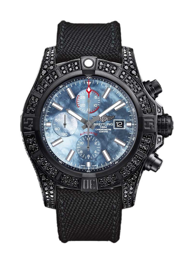 Breitling Super Avenger II in Black Steel with Diamond Bezel - Limited Edition to 100 pcs. Only 