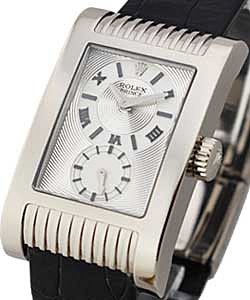 Cellini Prince in White Gold on Black Leather Strap on Silver Dial