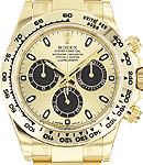 Daytona in Yellow Gold on Yellow Gold Oyster Bracelet with Champagne Stick Dial - Black Sub dials