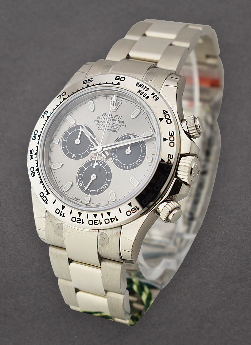 Rolex Unworn Daytona Cosmograph in White Gold with Engraved Bezel