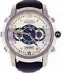 Glorious Knight Chronograph 46mm Automatic in Stainless Steel On Black Calfskin Leather Strap with Silver Dial