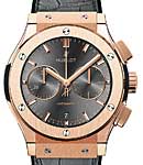 Classic Fusion Chronograph 45mm in Rose Gold on Grey Alligator Leather Strap with Grey Dial