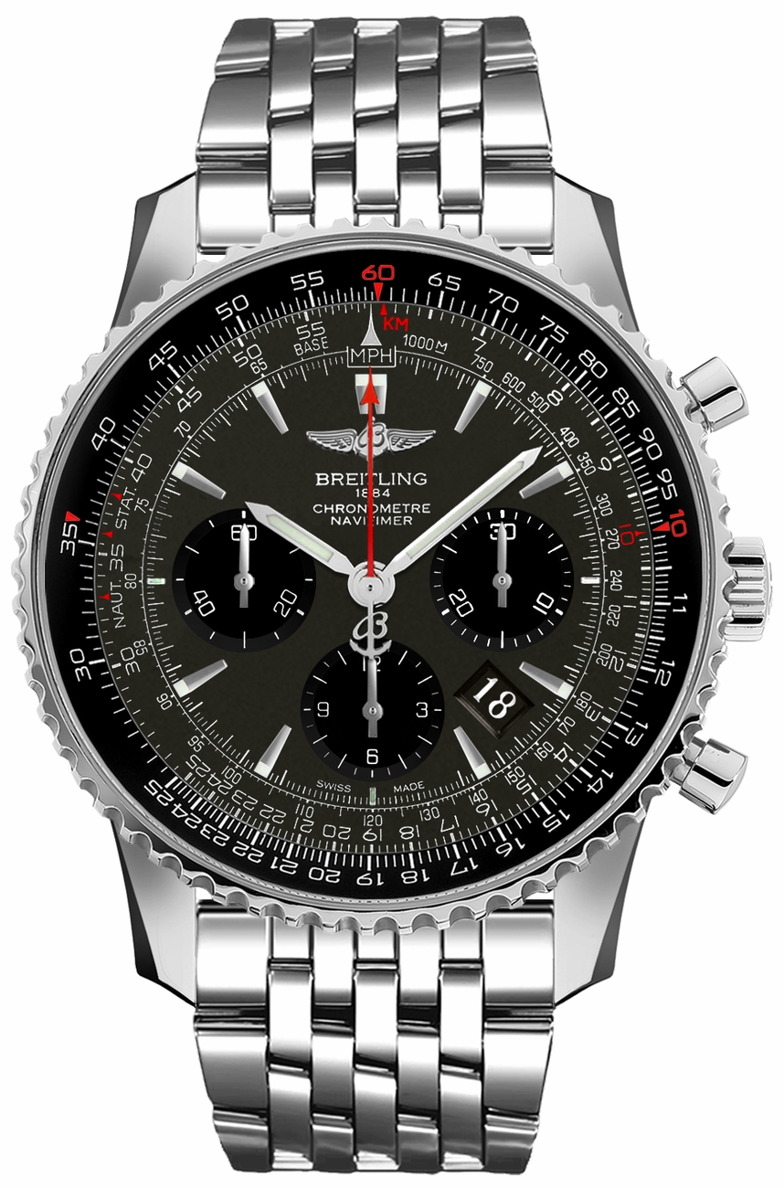 Navitimer 01 Chronograph in Steel - Limited Edition of 1000 Pieces on Steel Bracelet with Stratos Gray Dial