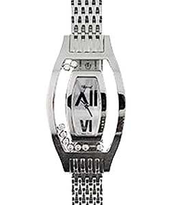 Happy Diamonds in White Gold on White Gold Bracelet with Silver Dial - 9 Floating Diamonds 