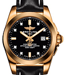 Galactic 29 SleekT in Rose Gold on Black Calfskin Leather with Black Diamond Dial