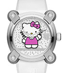 RJ X Hello Kitty 40mm in Steel on White Rubber Strap with White Hello Kitty Dial