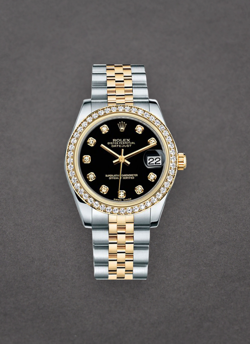 Rolex Unworn Datejust 31mm in Steel with Yellow Gold Diamond Bezel