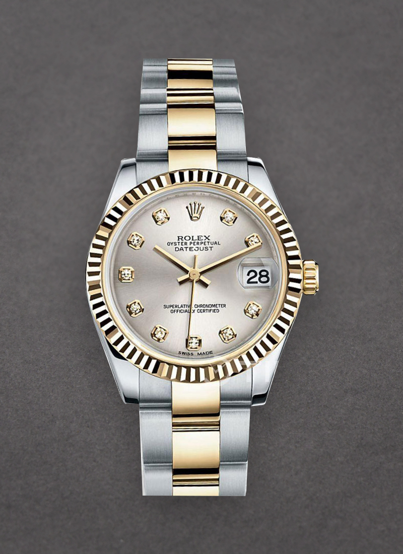 Rolex Unworn Datejust 31mm in Steel with Yellow Gold Domed Bezel