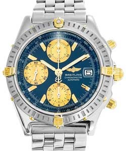 Chronomat 40mm Automatic in 2-Tone on Steel Bracelet with Blue Dial and Yellow Gold Subdials