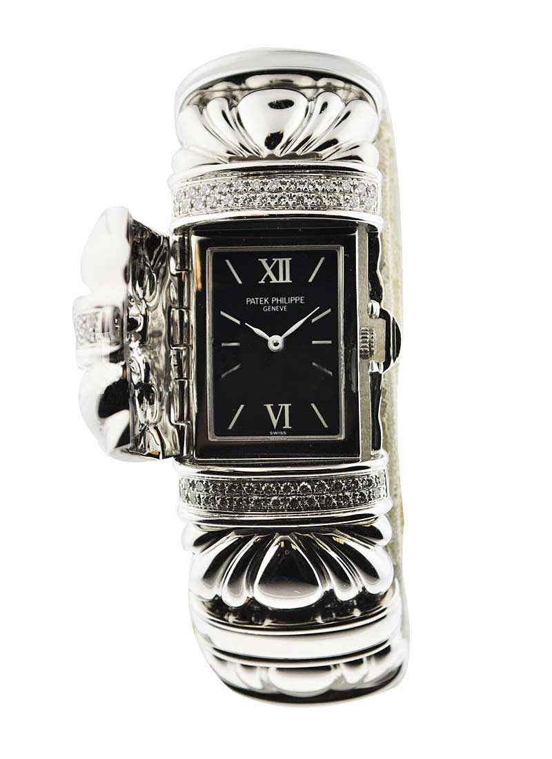 Patek Philippe Lady's Concealed in White Gold with Diamond Bezel