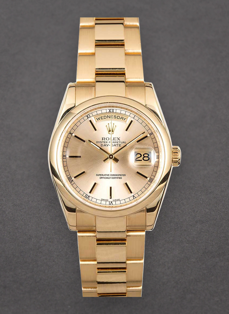 Pre-Owned Rolex Day Date President - 36mm - Yellow Gold - Domed Bezel