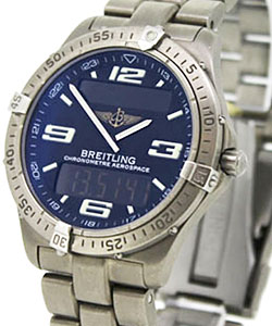 Aerospace Evo Quartz Chronograph in Titanium On Titanium Bracelet with Blue Dial