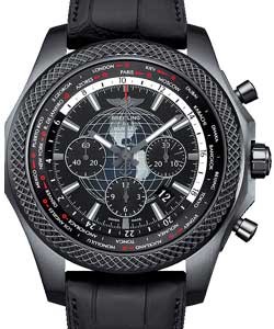 Bentley B05 Unitime Chronograph 49mm in Black Steel on Black Crocodile and Rubber Strap with Royal Ebony Black Dial