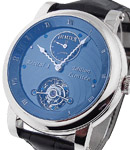 Dimier 1 - 8 Day Tourbillon in Platinum on Black Crocodile Leather Strap with Blue Dial