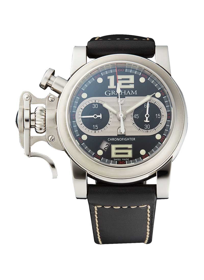 Graham Chronofighter R.A.C - Black Speed in Steel