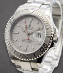 Men's Yacht-master in Steel with Platinum Bezel on Oyster Bracelet with Platinum Dial with Luminous Markers