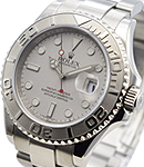 Men's Yacht-master in Steel with Platinum Bezel on Oyster Bracelet with Platinum Dial with Luminous Markers