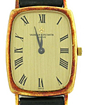 Vintage 1990 Lady's in Yellow Gold on Black Alligator Leather Strap with Champagne Dial