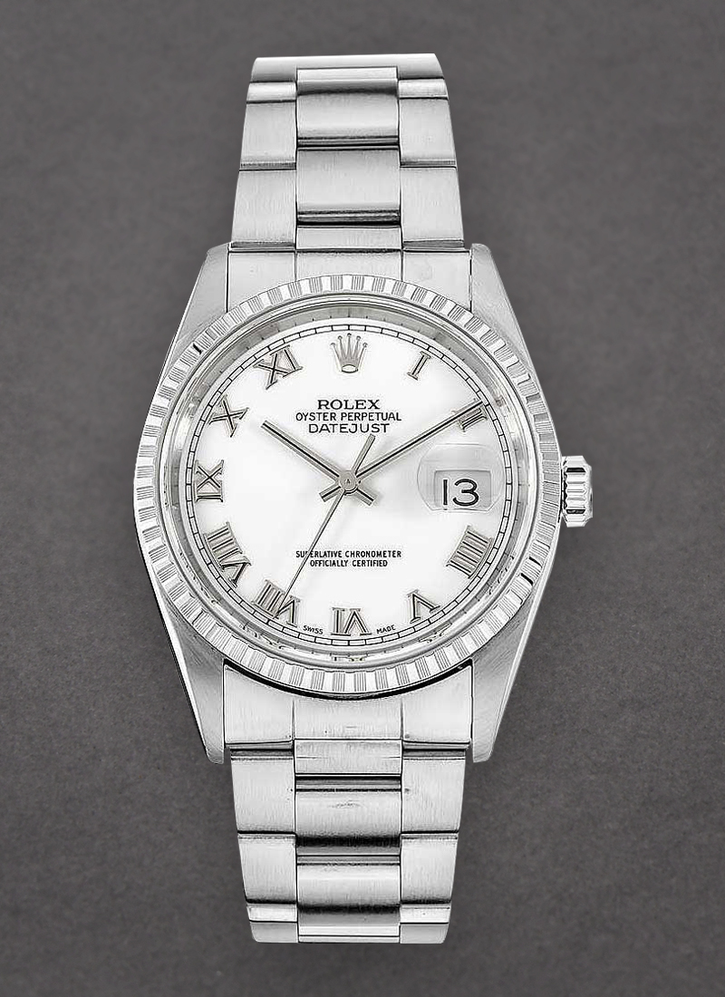 Pre-Owned Rolex Datejust 36mm in Steel with Engine Bezel