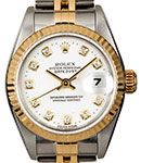 Datejust 26mm Ladys in Steel with Yellow Gold Fluted Bezel on Jubilee Bracelet with White Diamond Dial