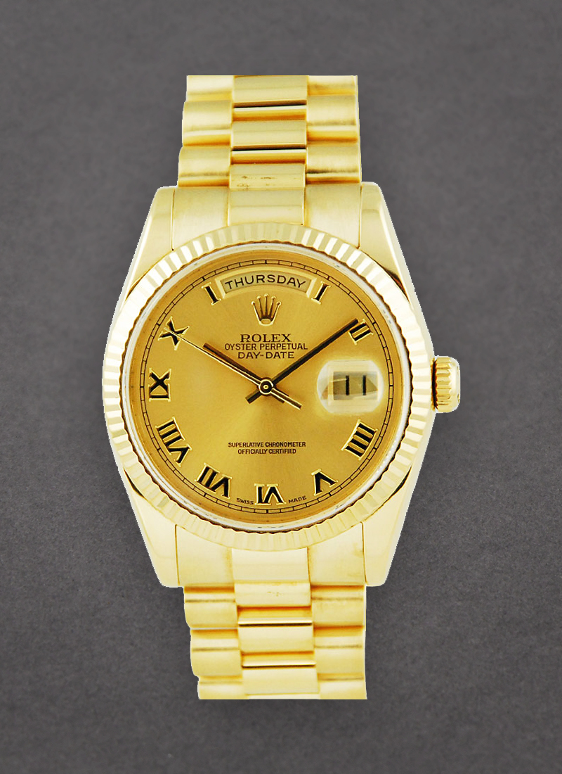 Pre-Owned Rolex Day Date - 36mm - Yellow Gold - Fluted Bezel