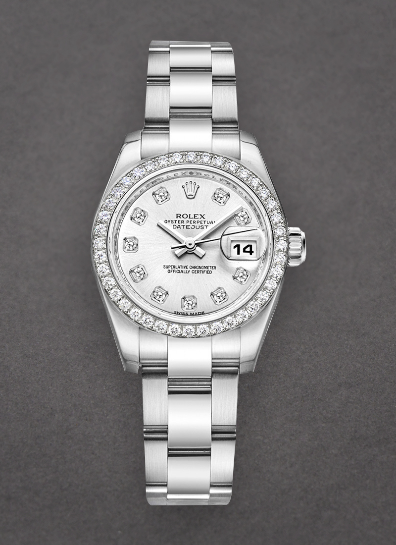 Pre-Owned Rolex Datejust 26mm in Steel and White Gold with Diamond Bezel