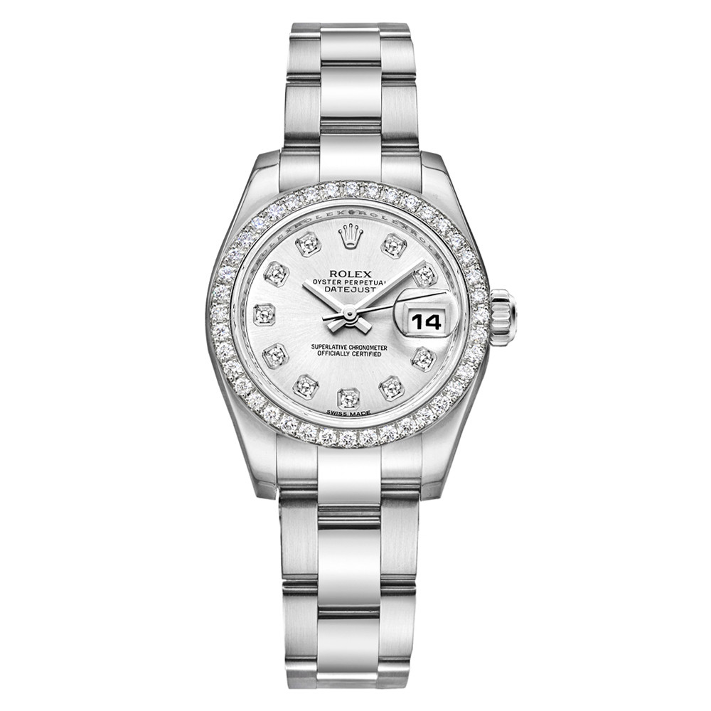 Pre-Owned Rolex Datejust 26mm in Steel and White Gold with Diamond Bezel