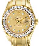 Masterpiece 29 in Yellow Gold with 32 Diamond Bezel on Pearlmaster Bracelet with Champagne Diamond Dial