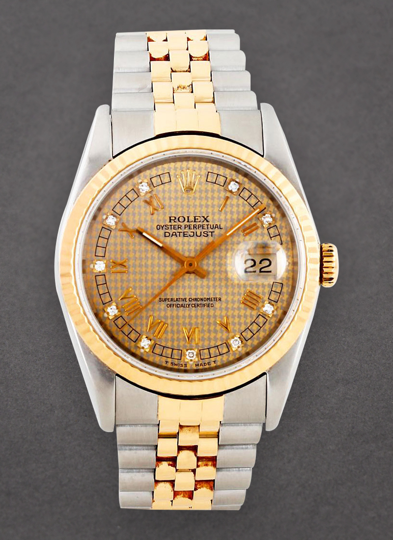 Pre-Owned Rolex 2-Tone Datejust 36mm with Yellow Gold Fluted Bezel