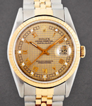 2-Tone Datejust 36mm with Yellow Gold Fluted Bezel on Jubilee Bracelet with Grey Gold Diamond Dial