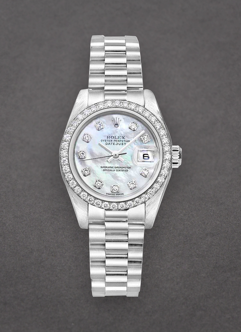 Pre-Owned Rolex President 26mm in Platinum with Diamond Bezel