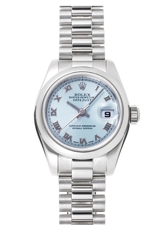 Pre-Owned Rolex Lady's President 26mm in Platinum with Domed Bezel