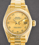 Datejust Lady's President in Yellow Gold with Fluted Bezel on Yellow Gold President Bracelet with Champagne Arabic Dial