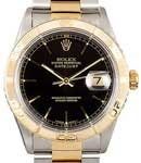 Datejust 36mm 2-Tone in  Steel with YG Turn-O-Graph Bezel on Oyster Bracelet with Black Stick Dial