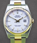 Datejust 36mm 2-Tone Men's on Oyster Bracelet with White Index Dial